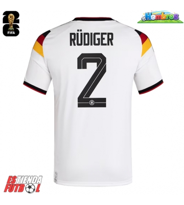 Alemania Antonio Rudiger #2 Primera Equipación Mundial 2026 Manga Corta Alemania Antonio Rudiger #2 Primera Equipación Mundial 2026 Manga Corta